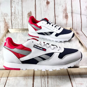 New Reebok Classics Junior Leather Colour Block Sneakers